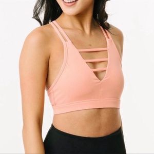 Womens Zyia Active Peach Grid Bra XXL